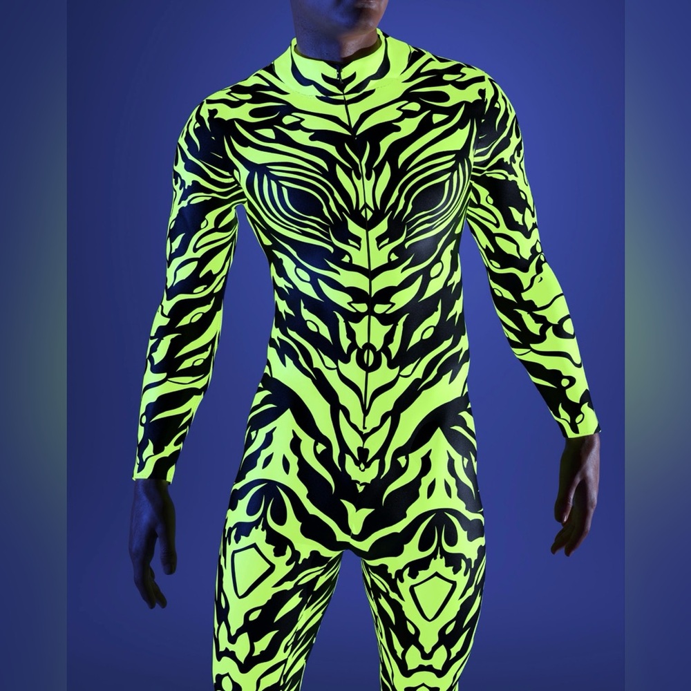 UV black light psychedelic men’s costume/catsuit